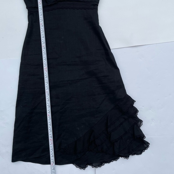 BCBG Max Azria Linen blend dress with lace Black - Picture 4 of 8